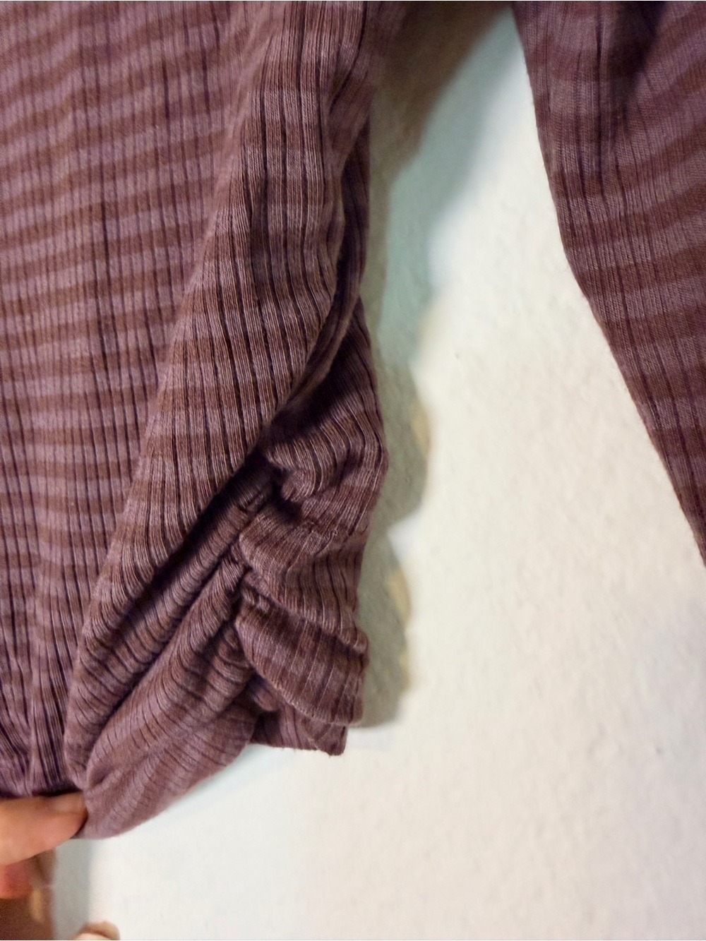 OFFLINE by Aerie Brown Stripe Ruched Crop Top XS - Picture 7 of 9